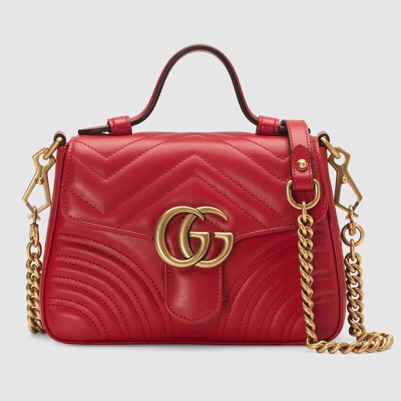 Gucci Marmont Gg Mini Top Handle Matelasse Leather 547260 