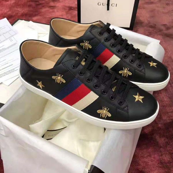 gucci ace sneakers with bees and stars