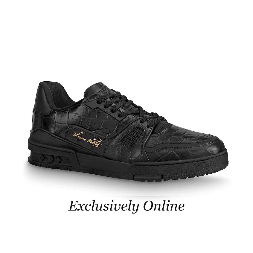 Louis Vuitton LV Men LV Trainer Sneaker-Exclusively Online in Alligator-Embossed Calf Leather ...