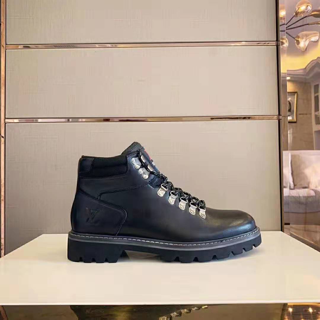 Louis Vuitton Men's Oberkampf Ankle Boots Nubuck with Canvas