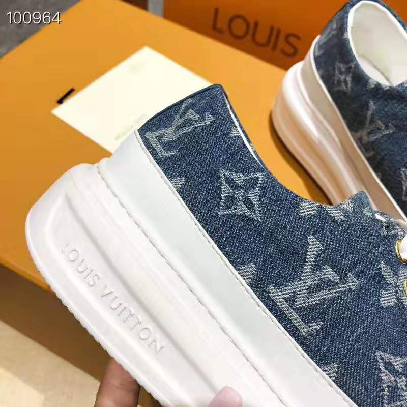 LOUIS VUITTON Denim Monogram Stellar Sneaker Boots 36 Bleu Jeans