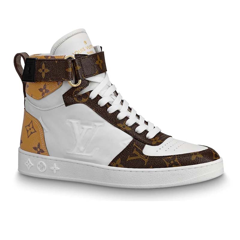 Louis Vuitton LV Unisex Boombox Sneaker Boot in Embossed Lamb Leather-Brown - LULUX