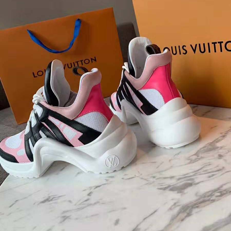 Louis Vuitton LV Unisex LV Archlight Sneaker in Calf Leather and Technical Fabric-Pink - LULUX