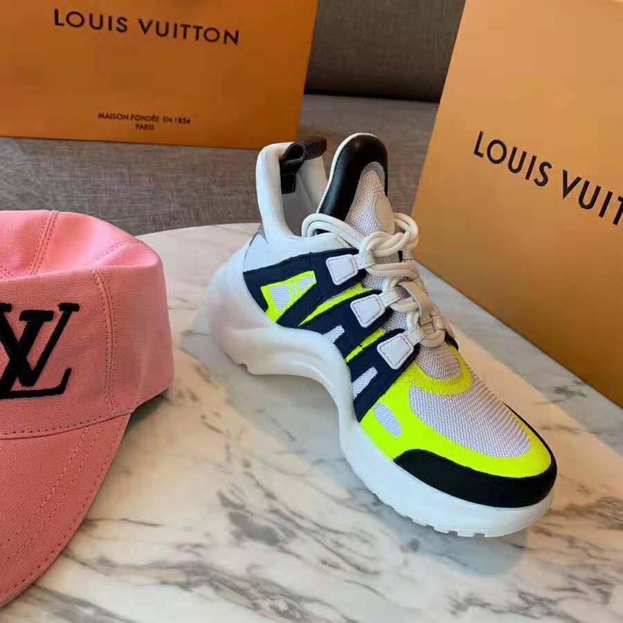 Louis Vuitton LV Unisex LV Archlight Sneaker in Technical Fabric and Monogram Canvas-Yellow - LULUX