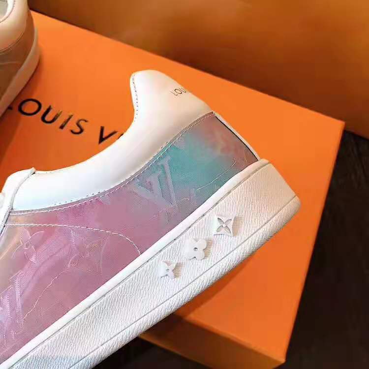 Louis Vuitton LV Unisex LV Luxembourg Sneaker in Iridescent Monogram Textile and Calf Leather ...