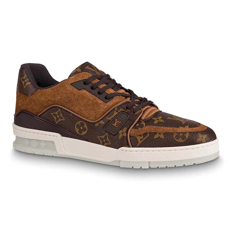 Louis Vuitton Brown Suede And Monogram Canvas Energie Low Top Sneakers Size  41.5 Louis Vuitton