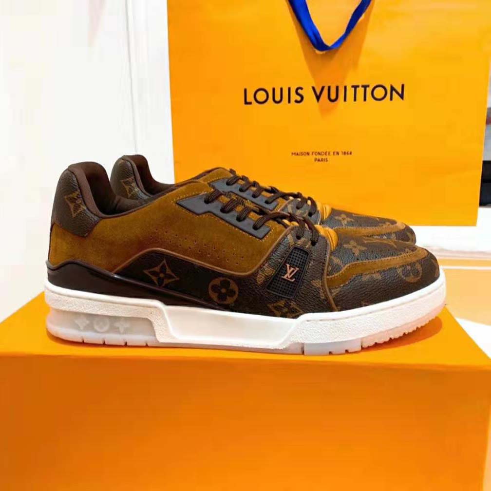 Louis Vuitton LV Unisex LV Trainer Sneaker in Monogram Canvas and Suede ...