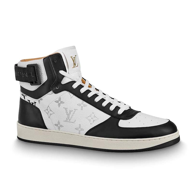 Louis Vuitton LV Unisex Rivoli Sneaker Boot in Monogram Grained Calf Leather-Black - LULUX