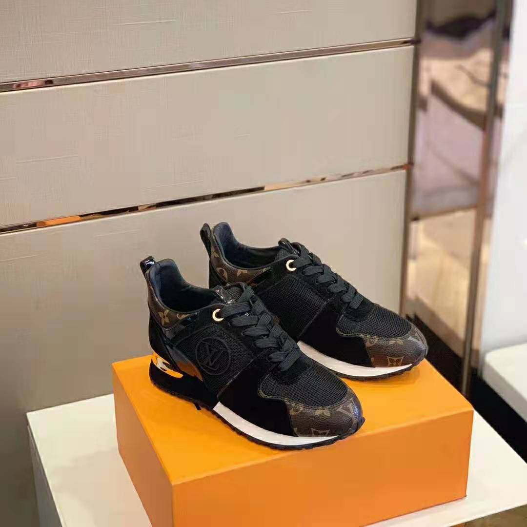 Louis Vuitton LV Unisex Run Away Sneaker in Suede Calf Leather-Black ...