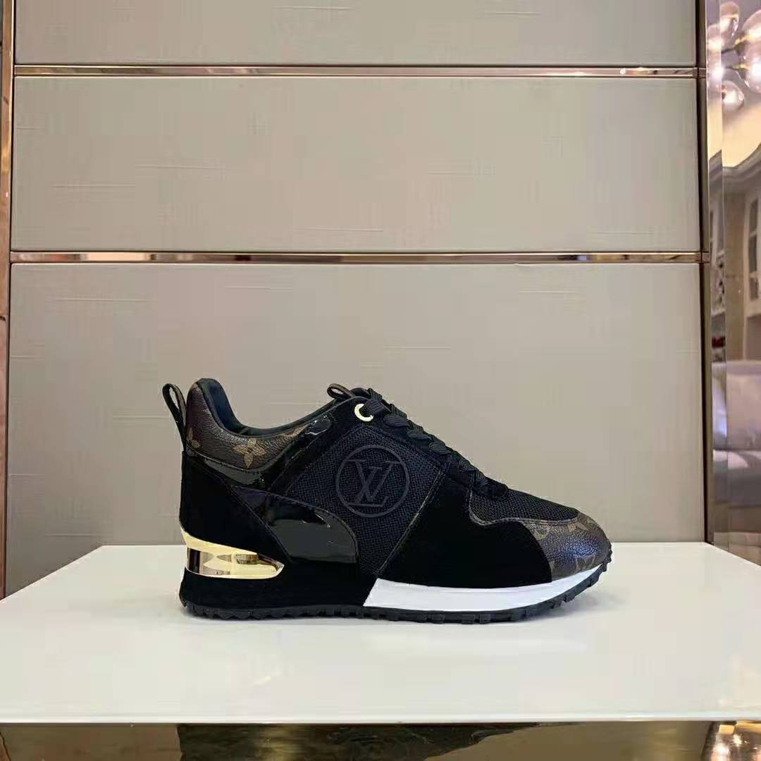 Louis Vuitton LV Unisex Run Away Sneaker in Suede Calf Leather-Black - LULUX