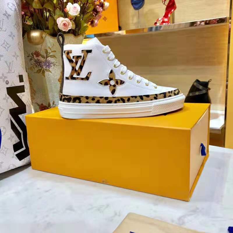 Louis Vuitton LV Women Stellar Sneaker Boot in Soft White Calfskin Leather  - LULUX