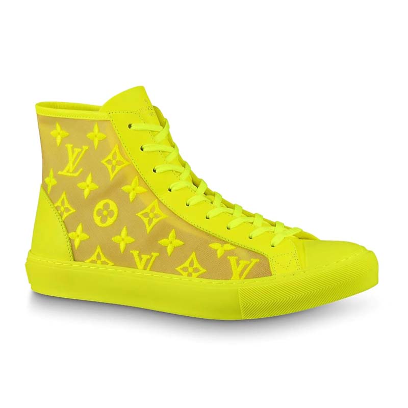 Louis Vuitton LV Unisex Tattoo Sneaker Boot in Damier Tartan Canvas with Monogram Embroidery ...