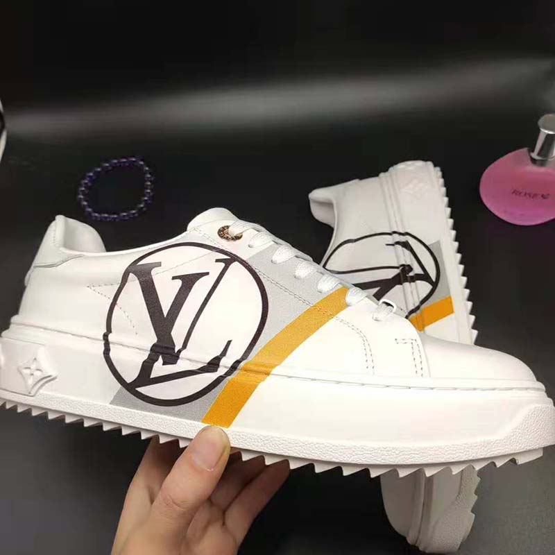 Louis Vuitton White Leather Time Out Sneakers Size 36 at 1stDibs