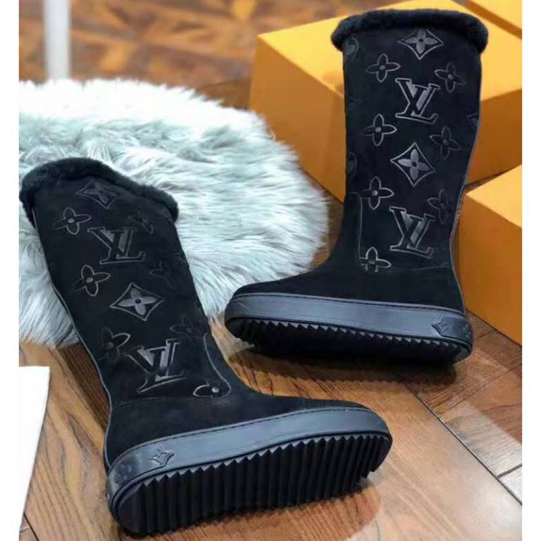 Louis Vuitton LV Women Breezy Half Boot in Black Suede Calf Leather ...