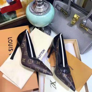 Louis Vuitton LV Women Chérie Pump in Patent Monogram Canvas and Patent ...