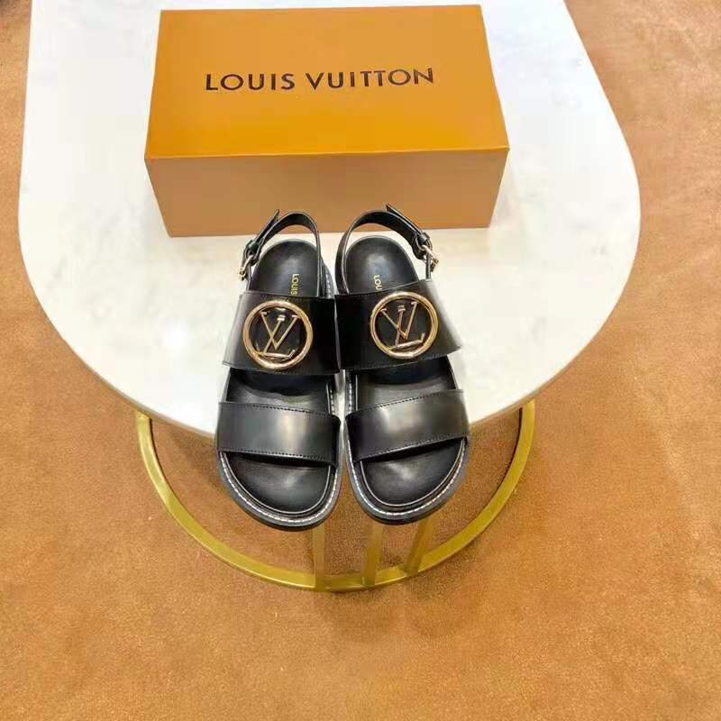 Sandal Byblos Louis Vuitton Cuir Noir ref.397277 - Joli Closet