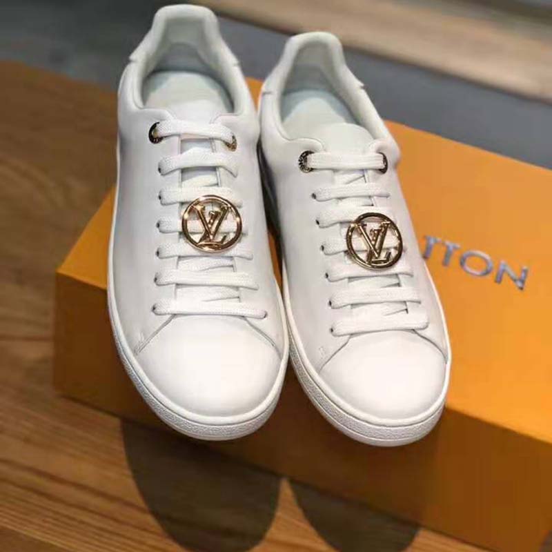 Louis Vuitton LV Women Frontrow Sneaker Gold-Tone LV Circle in White ...