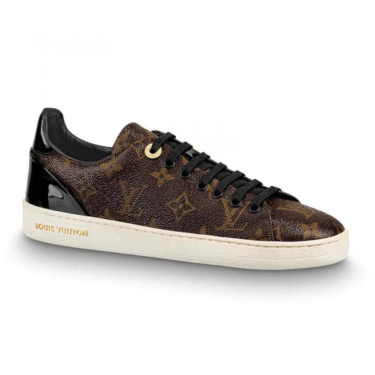 Louis Vuitton LV Women Frontrow Sneaker in Patent Monogram Canvas-Brown ...