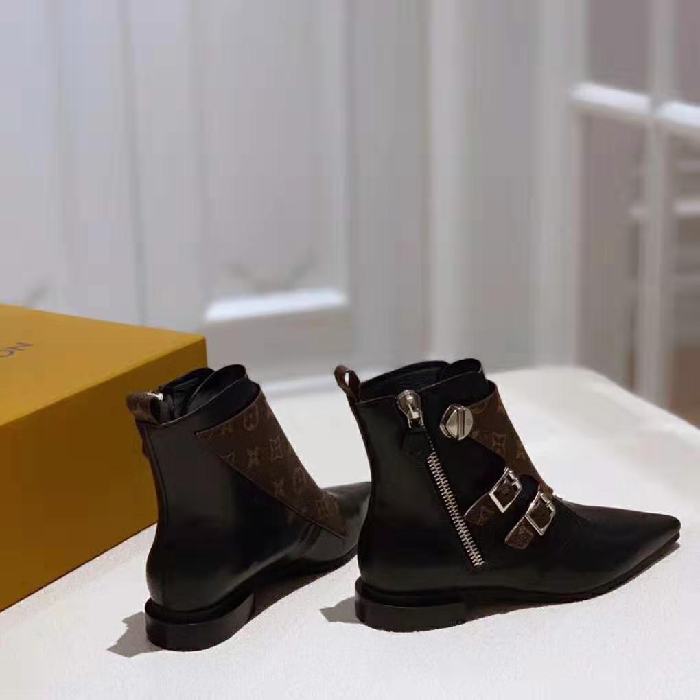 Lauréate leather lace up boots Louis Vuitton Black size 38 EU in Leather -  37505833