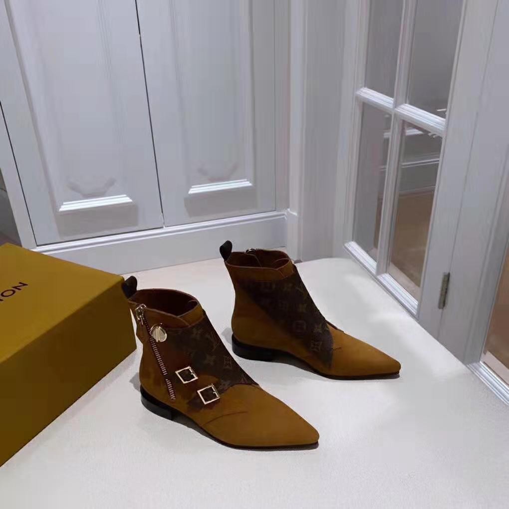 Louis Vuitton ankle boots Brown Leather ref.475631 - Joli Closet