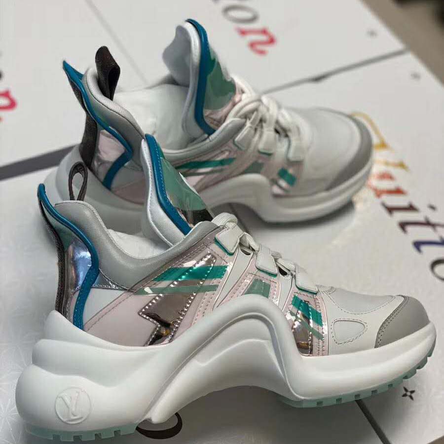 Louis Vuitton LV Women LV Archlight Sneaker in Leather and Technical Fabrics-Aqua - LULUX
