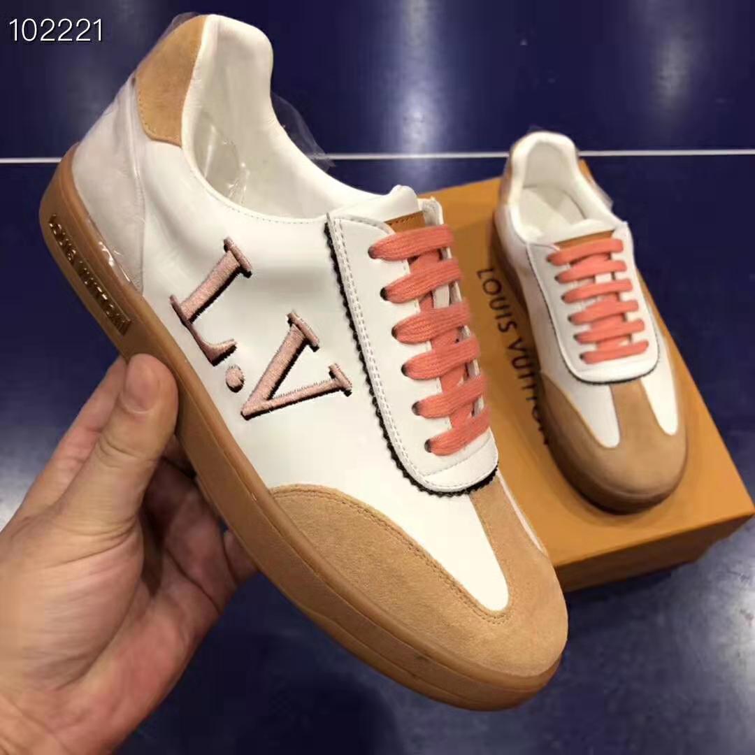 Louis Vuitton LV Women LV Frontrow Sneaker in Calf Leather and Suede Calf Leather-Pink - LULUX