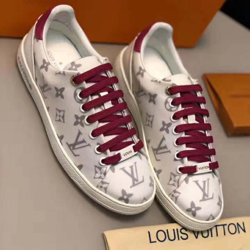 Louis Vuitton LV Women LV Frontrow Sneaker in Monogram-Print Textile-Pink - LULUX