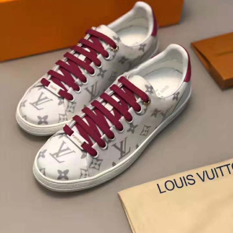 Louis Vuitton LV Women LV Frontrow Sneaker in Monogram-Print Textile-Pink - LULUX
