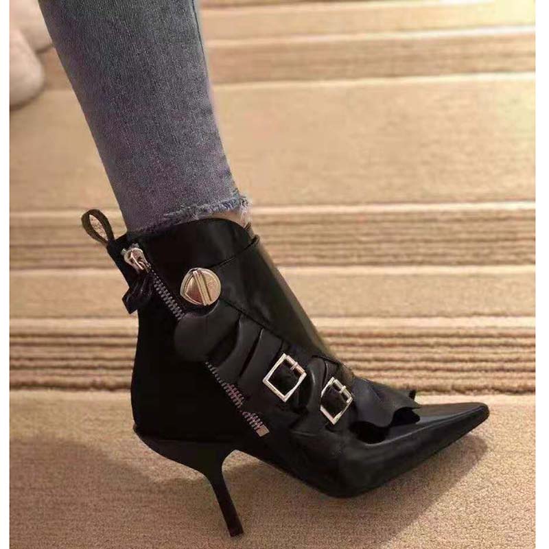 Louis Vuitton LV Women LV Janet Ankle Boot in Black Glazed Calf Leather ...