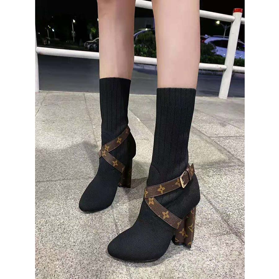 Louis Vuitton LV Women LV Silhouette Ankle Boot in Textile and Monogram ...