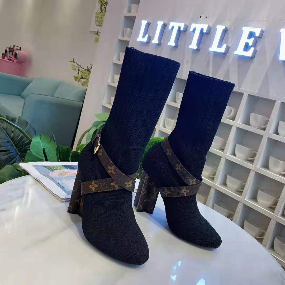 Louis Vuitton Patent Nano Monogram Silhouette Ankle Boots
