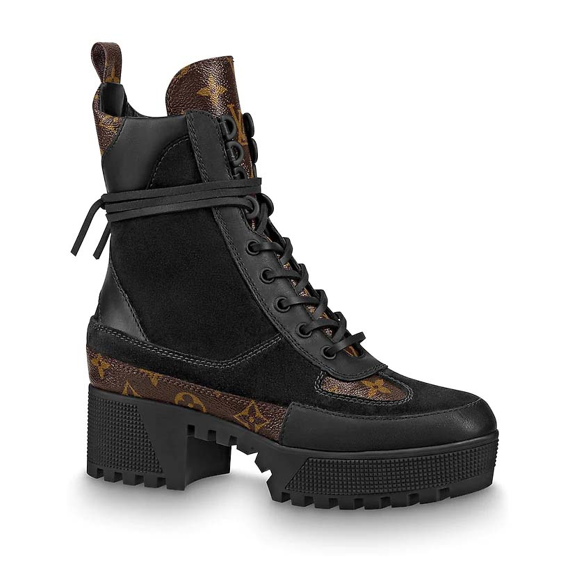 Louis Vuitton LV Monogram Suede Combat Boots - Black Boots, Shoes -  LOU755011