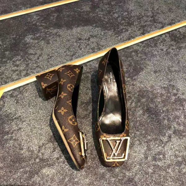 Louis Vuitton Monogram Canvas Madeleine Block Heel Pumps Size 36 Louis  Vuitton