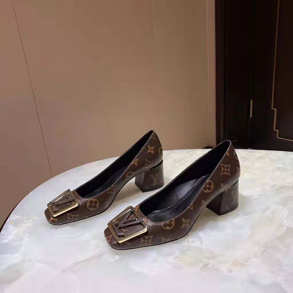 Louis Vuitton Brown Leather Slingback Sandals It 37.5 | 7.5