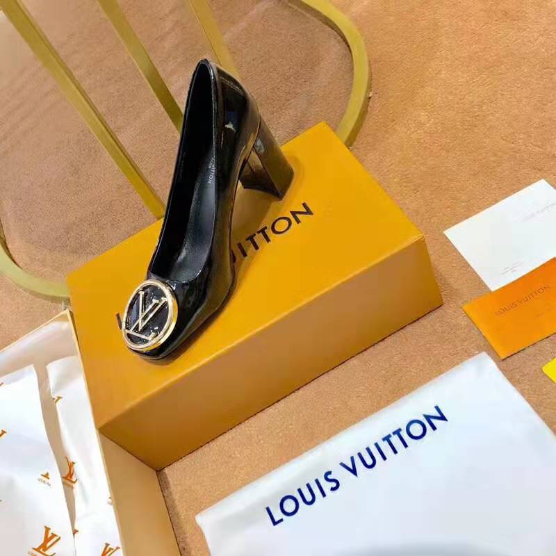 Louis Vuitton Monogram Canvas Madeleine Block Heel Pumps Size 36.5