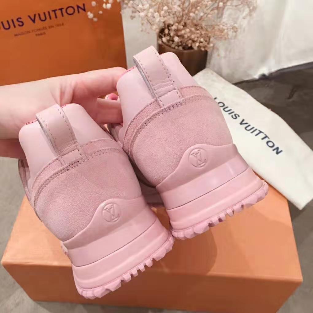 Louis Vuitton LV Women Run Away Sneaker in Suede Calf Leather-Pink - LULUX