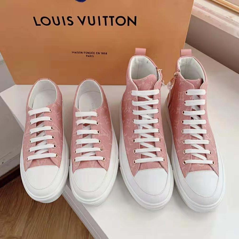 Louis Vuitton Rouge Monogram Canvas Stellar Sneaker Boots Size 6.5/37 -  Yoogi's Closet