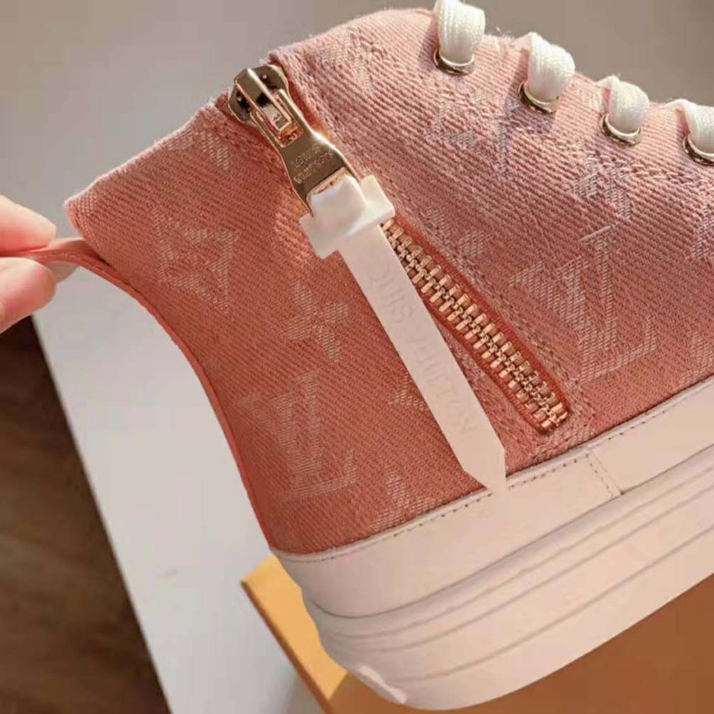Louis Vuitton Rouge Monogram Canvas Stellar Sneaker Boots Size 6.5/37 -  Yoogi's Closet