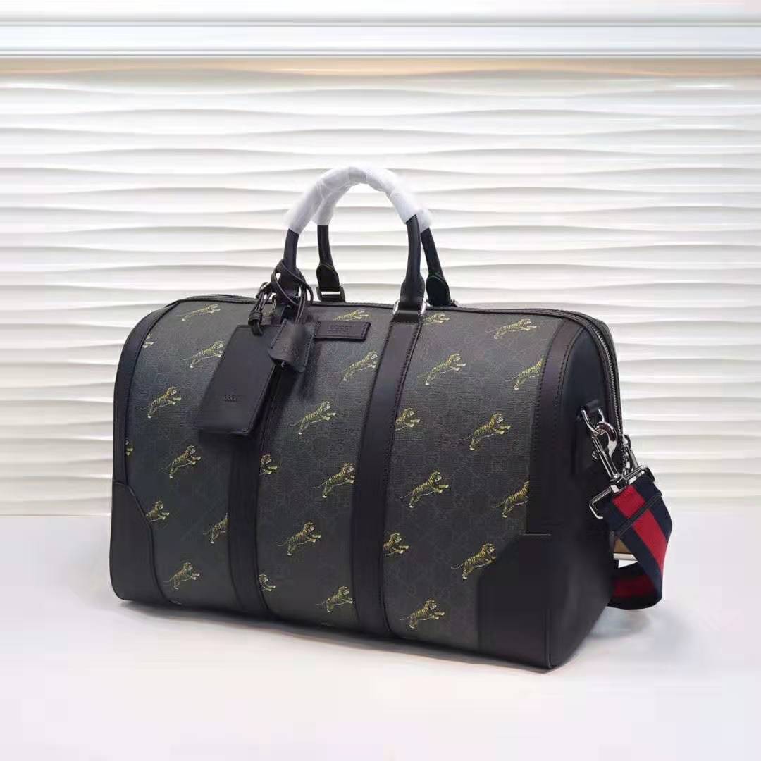 Gucci Mens Supreme Tigers Duffle Grey Canvas – Luxe Collective