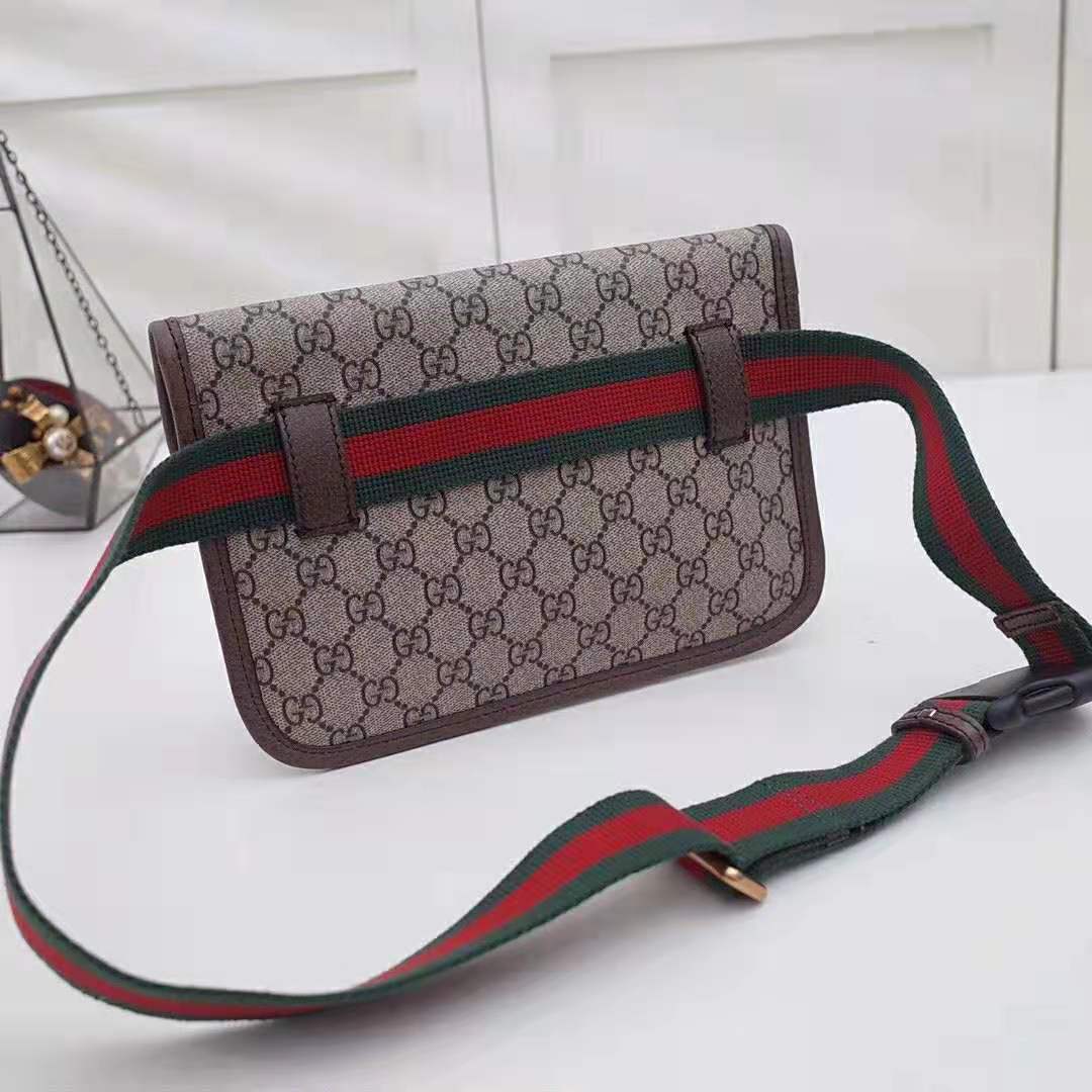 Gucci GG Unisex GG Supreme Belt Bag in Beige/Ebony GG Supreme Canvas ...
