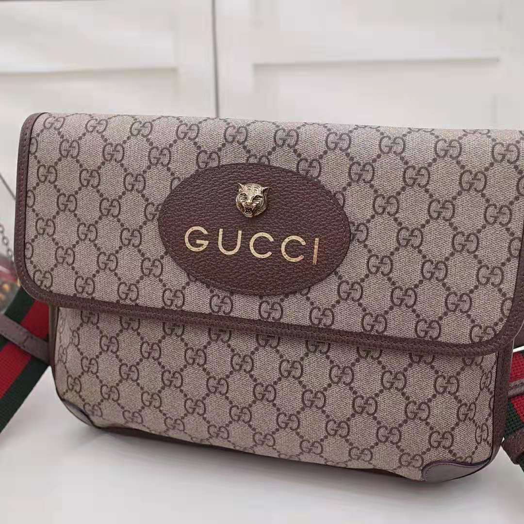 Gucci GG Unisex Neo Vintage Messenger Bag in Beige/Ebony GG Supreme ...