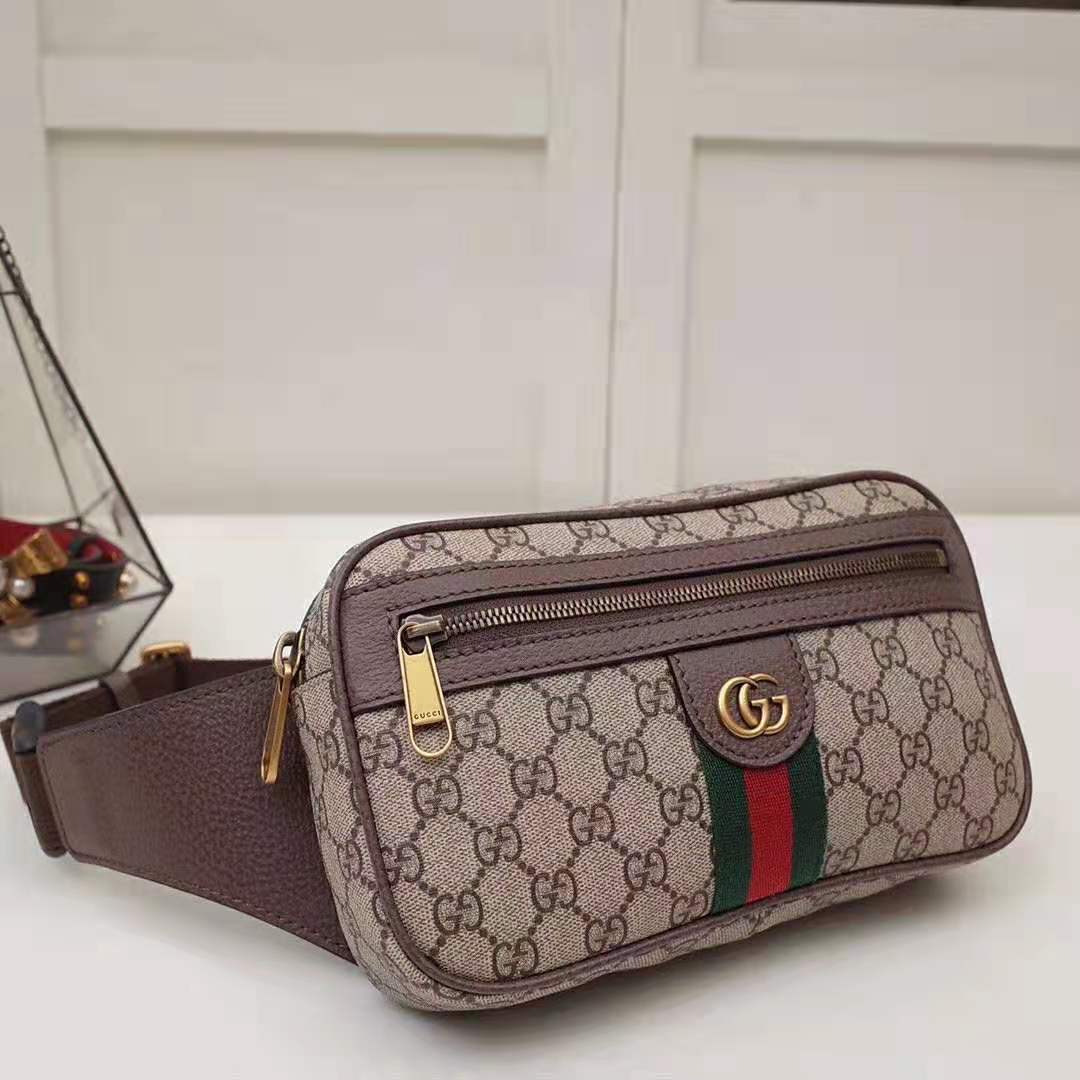 Gucci GG Unisex Ophidia GG Belt Bag in Beige/Ebony Soft GG Supreme Canvas - LULUX
