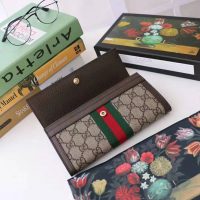 Gucci GG Unisex Ophidia GG Continental Wallet in BeigeEbony GG Supreme Canvas (1)