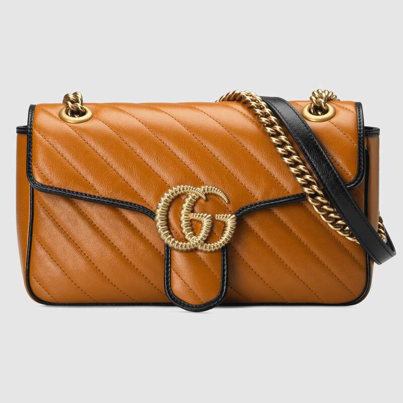 Gucci GG Women GG Marmont Small Shoulder Bag in Diagonal Matelassé ...