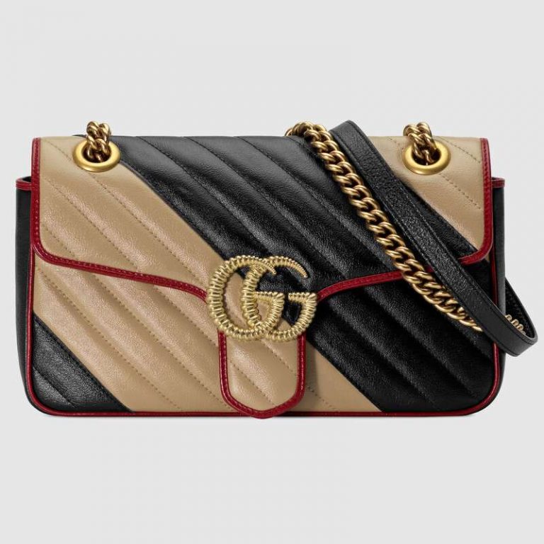 Gucci Gg Women Gg Marmont Small Shoulder Bag In Diagonal Matelassé Leather Lulux 9197