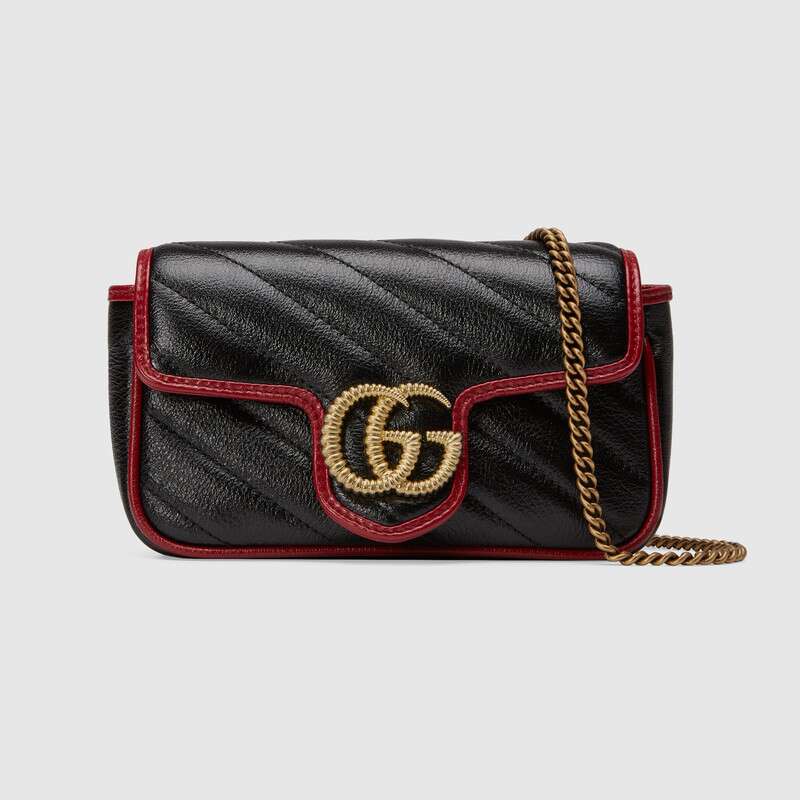Gucci GG Women GG Marmont Super Mini Bag in Diagonal Matelassé Leather ...