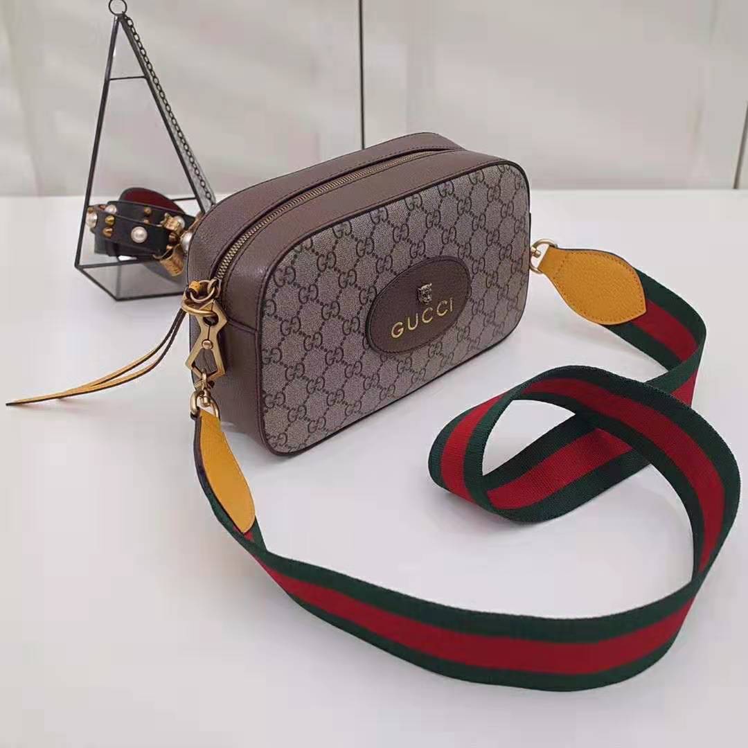 Gucci GG Women GG Supreme Messenger Bag in Beige/Ebony GG ...