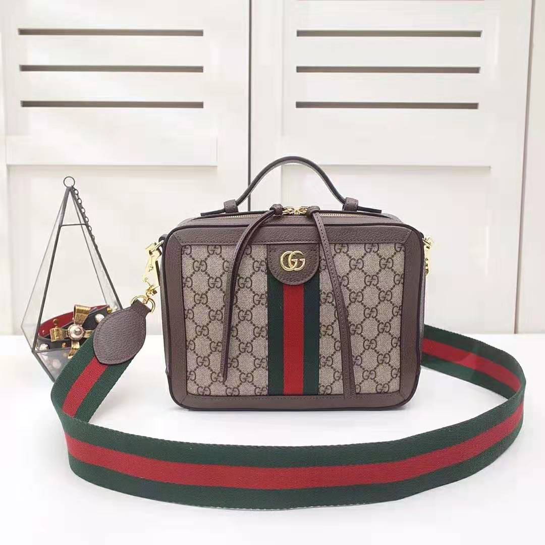 Gucci GG Women Ophidia Small GG Shoulder Bag in Beige/Ebony GG Supreme ...
