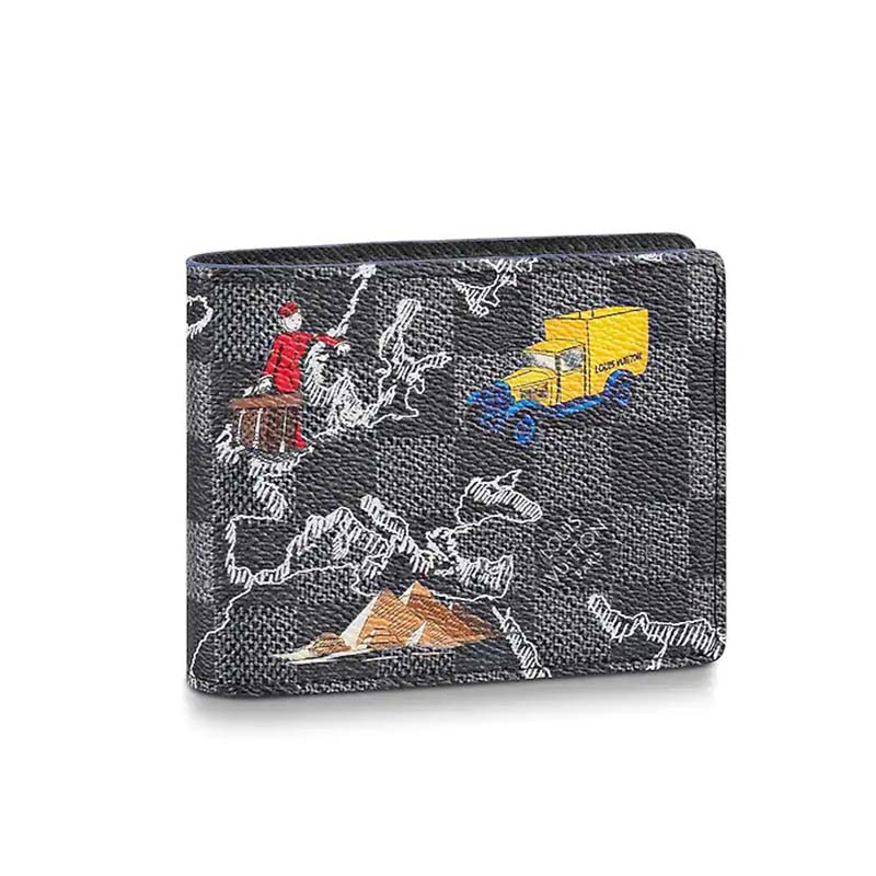Louis Vuitton LV Unisex Slender Wallet in Damier Graphite Coated Canvas - LULUX
