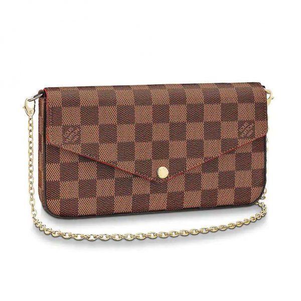 Louis Vuitton LV Women Félicie Pochette in Damier Ebene Coated Canvas ...